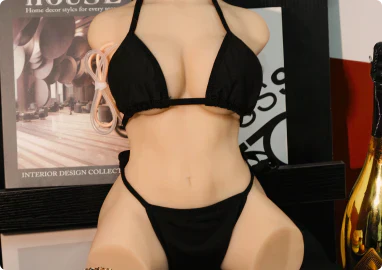 Evolova brunette sex doll featuring long dark hair, realistic silicone skin, and seductive curves for an intimate and lifelike adult experience.
