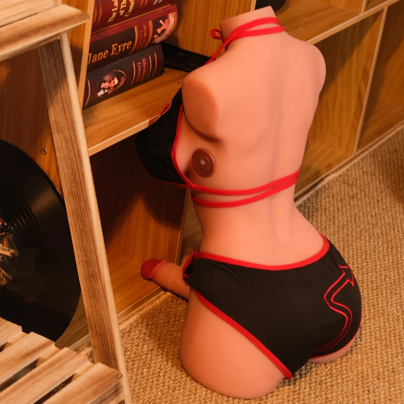 Evolova Ciri sex doll wearing red lingerie and black panties – realistic fantasy love doll with lifelike curves